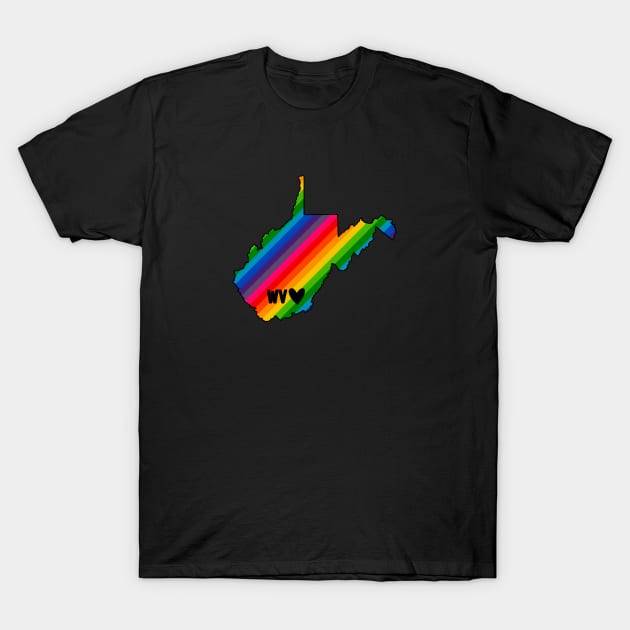 USA States: West Virginia (rainbow) T-Shirt by LetsOverThinkIt